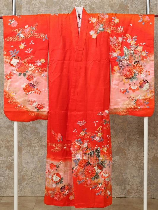 着物(7歳女児用) / オレンジ×ピンク