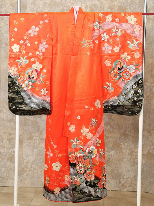 着物(7歳女児用) / オレンジ×黒_2
