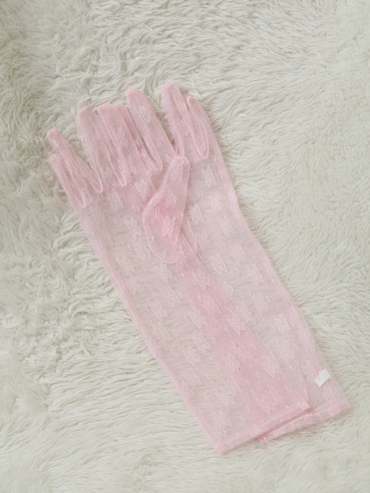 手袋（カラードレス用）/ ピンクレース長い